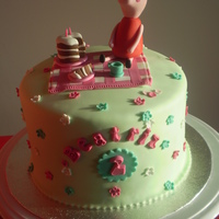 Peppa Pig Cake Peppa pig 4 layer sponge cake with choc ganache, everything is edible and handmade