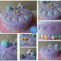 Sewing Cake Sewing cake for an 80th Birthday.