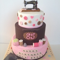 A 3 Tier Cake For A Grandma Who Loves Pink Brown Playing Scrabble And Sewing A 3-tier cake for a grandma who loves pink, brown, playing scrabble and sewing