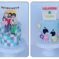 Double Sided Cake I Made To Celebrate My Husbands Birthday And My Daughters And Nieces 7Th Month Double sided cake I made to celebrate my husband's birthday and my daughter's and niece's 7th month.