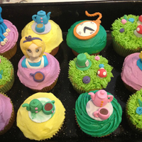 Alice In Wonderland Cupcakes Modeling chocolate Alice in Wonderland cupcake toppers