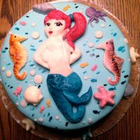 Pin-Up Mermaid Mermaid, seahorses, and shells are modeling chocolate