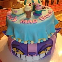 Mad Bridal Shower Cheshire cat Tea Party Alice in Wonderland Bridal Shower cake