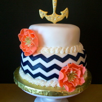 Anchor And Chevron Cake Anchor and Chevron Cake