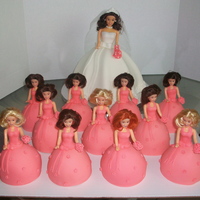 Bride And Her Attendants Dolls Hair Matched The Wedding Party Bride and Her Attendants. Dolls' hair matched the wedding party!