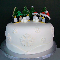 Christmas Penguin Cake I Used Cookies For The Trees Christmas Penguin Cake. I used cookies for the trees.