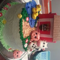 Whipped Cream And Fondant Decor Birthday Cake For 4 Year Old whipped cream and fondant decor. Birthday cake for 4 year old.