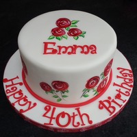 The Roses Were Painted Onto Fondant Covered Chocolate And Vanilla Cake I Used A Picture As Inspiration And Modified The Roses Slightly The roses were painted onto fondant covered chocolate and vanilla cake. I used a picture as inspiration and modified the roses slightly.
