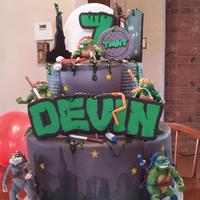 Devin's Tmnt (Teenage Mutant Ninja Turtle) Birthday Cake Front view