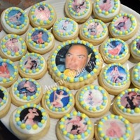 40Th Birthday Photo Cookies My husband surrounded by his dream ladies for his 40th birthday. His photo was printed on a frosting sheet (worked great). The vintage pin...