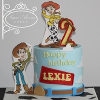 Toy Story Cake Woody And Jessie Were Hand Painted On Cutouts Of Fondant I Used No Gumpaste In This Cake As I Knew That The Kids Will Be E Toy story cake. Woody and Jessie were hand painted on cutouts of fondant, I used no gumpaste in this cake as I knew that the kids will be...