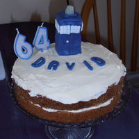 A Lemon Sponge With Lemon Butter Cream For My Friends 46Th Birthdayunfortunately I Got The Candles Mixed Up On Top Is Dr Whos Tardi A lemon sponge with lemon butter cream for my friend's 46th birthday....unfortunately I got the candles mixed up ;)On top is Dr Who&#...