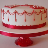 Red And White Christmas Cake Nordic colour-scheme Christmas cake