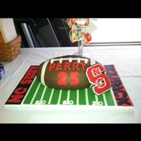 Football Cake I made this football cake for my son-in-laws birthday. It is a chocolate pound cake with chocolate buttercream covered in fondant. Used...