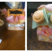 Bottom Is Vanilla Cake And Italian Meringue With Wafer Cookies Around It Chocolate Cookie Crumbs As Dirt And Vanilla Mini Cupcakes Made Bottom is vanilla cake and Italian meringue with wafer cookies around it, chocolate cookie crumbs as "dirt" and vanilla mini...