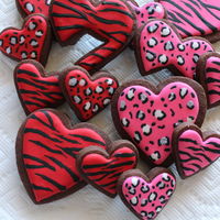 Zebra And Leopard Print Heart Cookies Lt3 Zebra and Leopard print heart cookies &lt;3