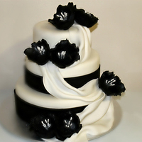 Wedding Cakes Simple black and white Wedding Cake
