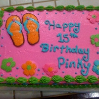 9 X 13 Butter Yellow Cake With Buttercream Made For My Niece Who Just Turned 15 She Requested Bright Pink And Green And For It To Have 9 x 13 butter yellow cake with buttercream .. made for my niece who just turned 15.. She requested bright pink and green and for it to have...