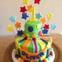Bright First Birthday Cake Bright first birthday cake