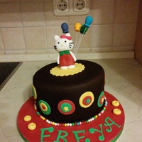 Hello Kitty Cake This is chocolate cake with ganache.chocolate fondant n fondant decorations.
