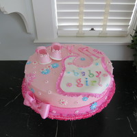 First Ever Cake - Thanks To Cake Central & You0Tube Video's I've never made a decorated cake before... but as I was looking at cake toppers, I got so fascinated it the baby shoes.. and thought...