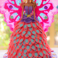 Barbie Cake my first attempt on making a barbie cake, using dolly varden tin, im open to any suggestions as i am not a pro :) thank you.