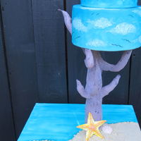 Modeling Chocolate Sculpted Driftwood Starfish And Clam Shells With 6In And 8In Rounds Brownwhite Sugar For The Sand With First Time Pi Modeling Chocolate sculpted driftwood, starfish and clam shells with 6in. and 8in. rounds. Brown/White sugar for the sand with first time...