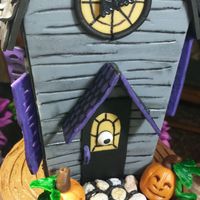 Haunted House Cake This was a fun little Haunted House cake that I made for some friends Halloween Party. The cake was Chocolate with Chocolate SMBC, all...