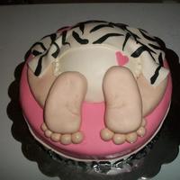 Baby Bottom Cake With Rkt Legs And Feet *Baby bottom cake with RKT legs and feet.