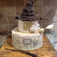Harry Potter Cake This is the Harry Potter cake I made for my daughters birthday. I used fondant on the wood, cake, wand and sorting hat. The snitch was...