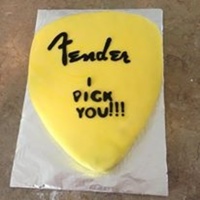 My First Carved Cake Fender Guitar Pick For A Grooms Cake My first carved cake, Fender guitar pick for a grooms cake