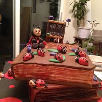 I Made This Cake For A Teacher I Was Told She Loves Books Ladybugs And Teaching This Ladybug Is Waiting For Her Class The Little Ladybu I made this cake for a teacher. I was told she loves books, ladybugs, and teaching. This ladybug is waiting for her class. The little...