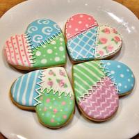 Wet On Wet Royal Icing On These Patchwork Heart Cookies wet on wet royal icing on these patchwork heart cookies