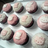 Hello Kitty Birthday Cupcakes Used With A Real Sanrio Cutter No Counterfeit Kitties Here Hello Kitty Birthday Cupcakes (used with a real Sanrio cutter!! No counterfeit kitties here!) :)