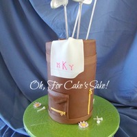 Golf Bag Birthday Cake Everything is edible except for the club handles (they are dowels).