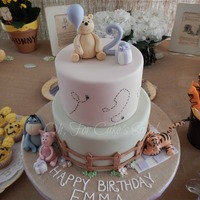Vintage Winnie The Pooh Birthday Cake All of the characters are modeled by hand from gumpaste. TFL!