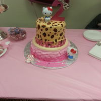 Leopard Hello Kitty Leopard extended 8in cake. .. bottom tier is 10 in with ruffles.
