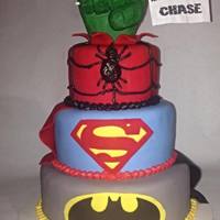 Superhero Cake Batman Superman Spiderman Hulk Fist *Superhero cakeBatman, Superman, Spiderman, Hulk fist