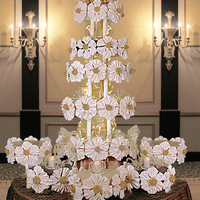 Floral Fantasy This design shimmers and sparkles. One solitary round cake of this design, a beautiful crystal stand, and a beautiful draping tablecloth...