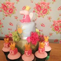 Peppa Pig Birthday Cake Not been baking all that long at all but this is my 2 tier Peppa pig attempt :)
