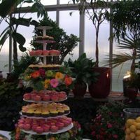 Cupcake Wedding Cake These 400 or so cupcakes were in addition to a 10" fondant covered cake. Chocolate cupcakes were filled with cheesecake choco. chip...