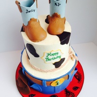 Cowboy Themed 1St Birthday Cake 