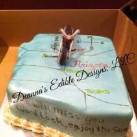 Arizona Map Cake motorcycle is made of modeling chocolate.