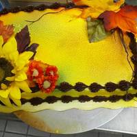 Fall 2014 *Buttercream cake with airbrushing, fake flowers and leaves.