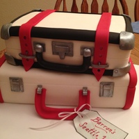Stack Of Suitcases Going away party! Fondant and gumpaste accents.