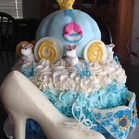 Cinderella Cake This cake was made for a little girl who wanted a cinderella masquerade party. Cake is all chocolate with buttercream icing. Carriage is...