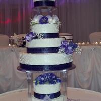 Wedding White cake with strawberry n cream filling, butter cream frosting