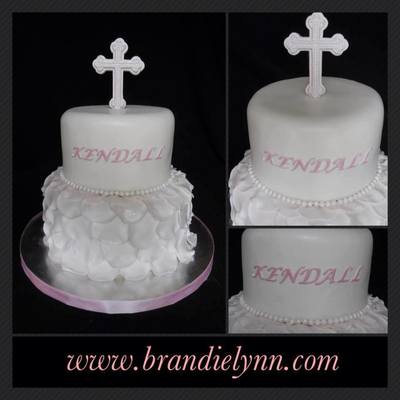 Christening Cake Fondant Covered W Fondant Accents