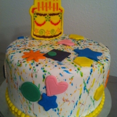 Just For Fun Took Food Color And A Paintbrush Spattered One Color At A Time Used Cutters To Make Cute Shapes It Was Fun