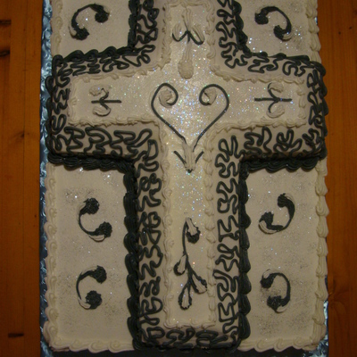 Black & White Christening Cake